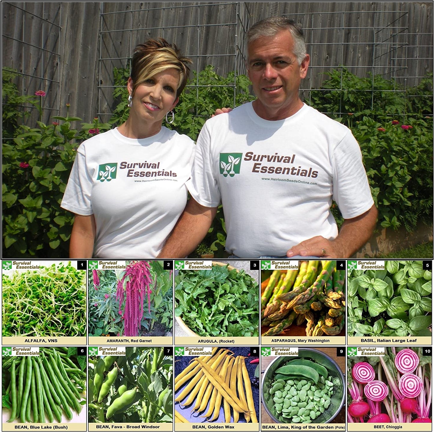 Image showing a man and a woman wearing T-shirts printed with 'Survival Essentials, symbolizing their commitment to preparedness and self-sufficiency, promoting the brand's ethos of resilience and survival readiness