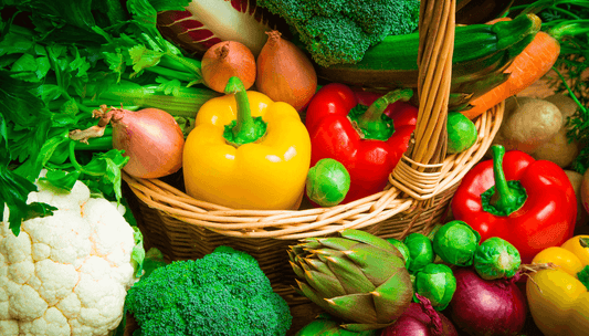 A mix of colorful and natural vegetables and fruits cultivated from heirloom seeds, giving you healthy and tasty produce.