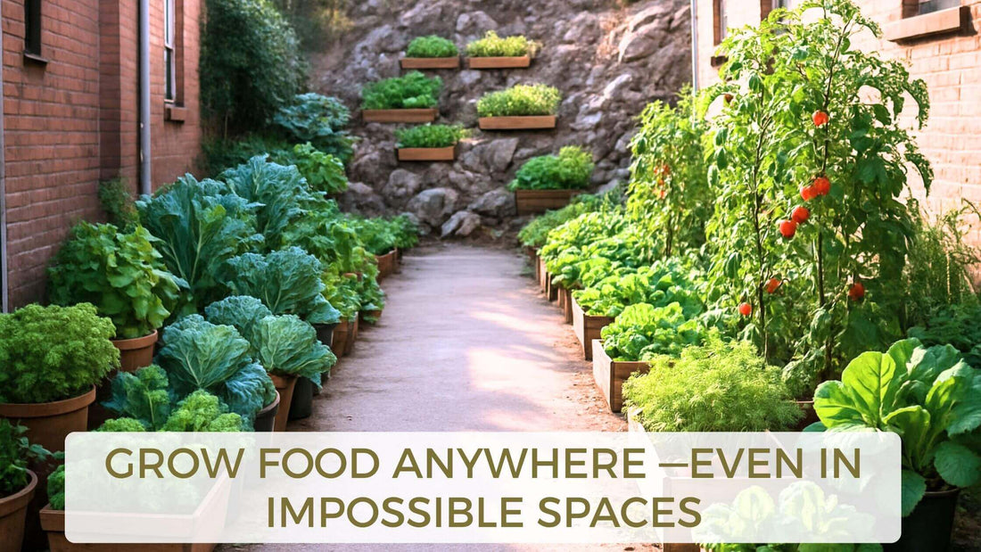 Survival Seed Hack Grow Food Anywhere garden in narrow driveway