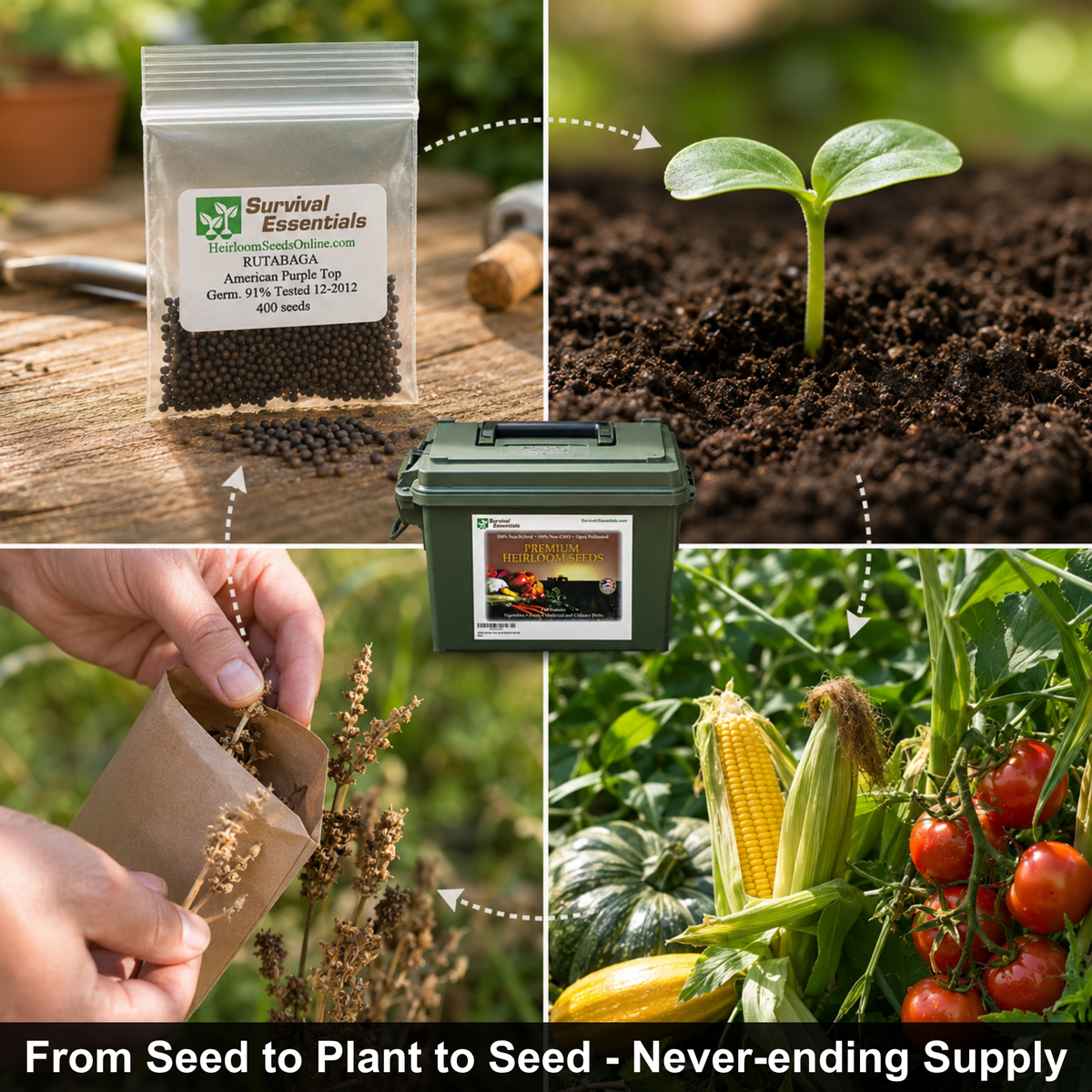 144-Variety Ultimate Heirloom Survival Seed Vault – Non-GMO, Replantable Emergency & Self-Sufficiency Kit
